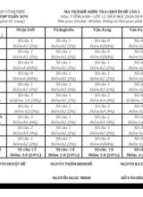 Ma trận đề kiểm tra chuyên đề lần 5 môn Tiếng Anh Lớp 12 - Năm học 2018-2019 - Trường THPT Liễn Sơn